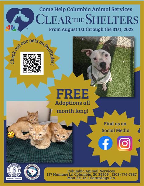 Animal shelter columbia sc - No Kill South Carolina 2024 350 animal welfare groups 82 brick and mortar shelters 95,000 dogs and cats 1 State entering SC open-admission shelters in 2022 saving lives TOGETHER Home Abigail Appleton 2022-11-09T18:37:30-05:00 